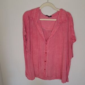 Velvet Heart Rose Pink Button-Down Shirt